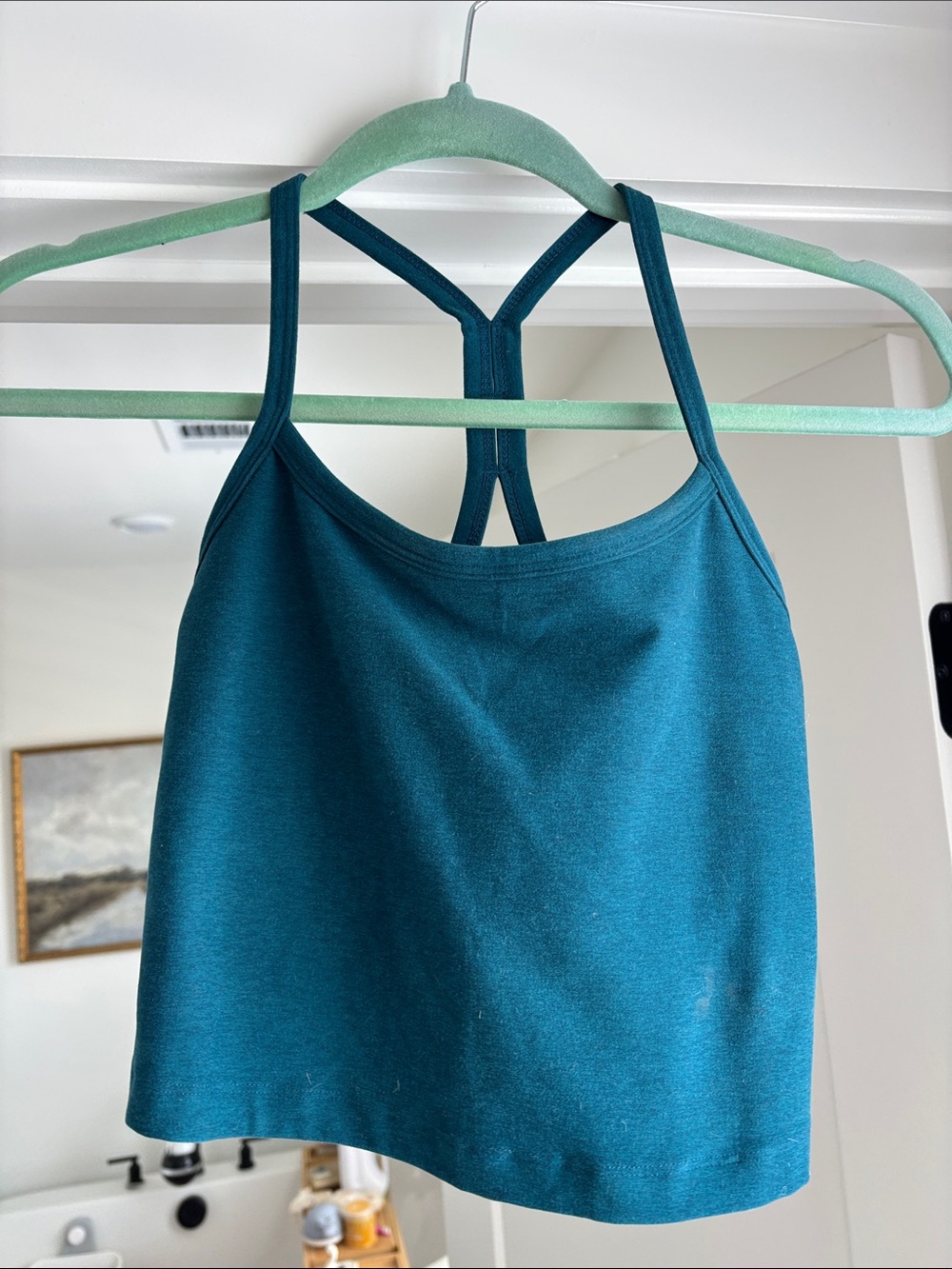 Beyond Yoga Teal Racerback Cropped Camisole